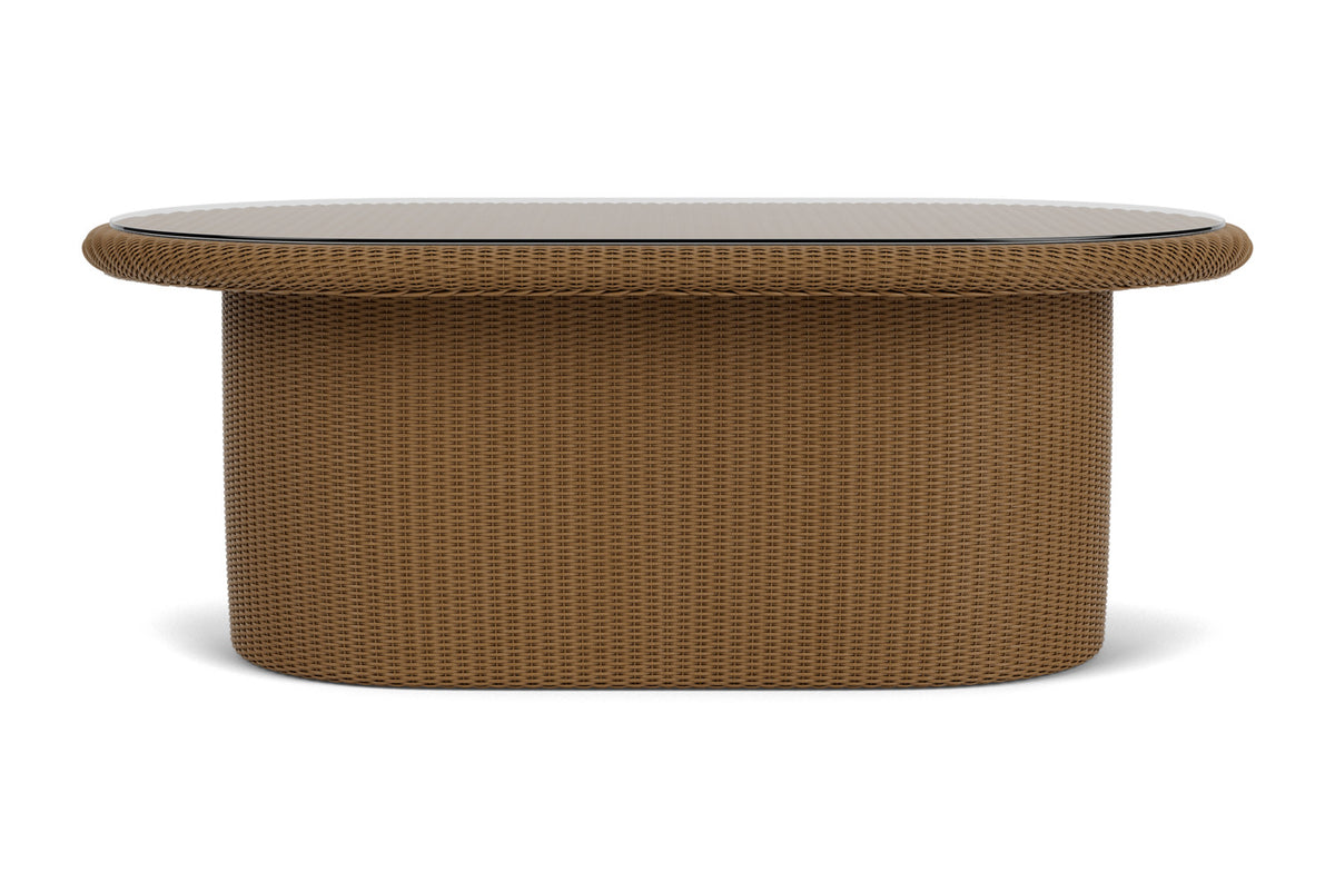 Lloyd Flanders Lloyd Loom 50" Oval Cocktail Table – 2x2 Weave in Hickory