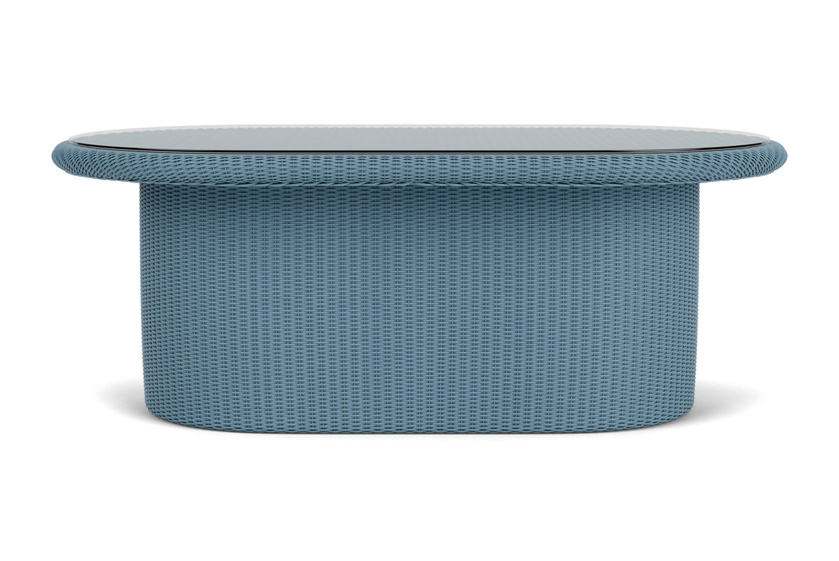 Lloyd Flanders Lloyd Loom 50" Oval Cocktail Table – 2x2 Weave in Stillwater