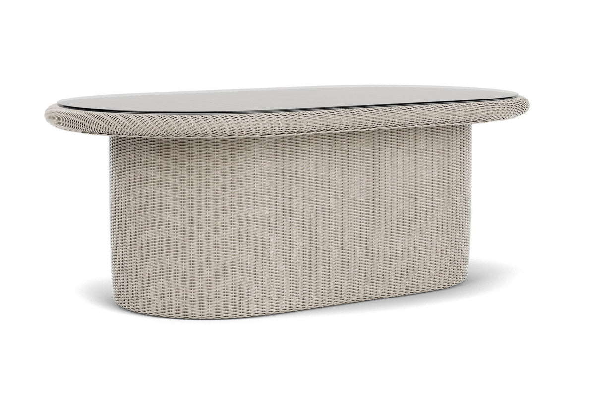 Lloyd Flanders Lloyd Loom 50" Oval Cocktail Table – 2x2 Weave in Linen, view 2