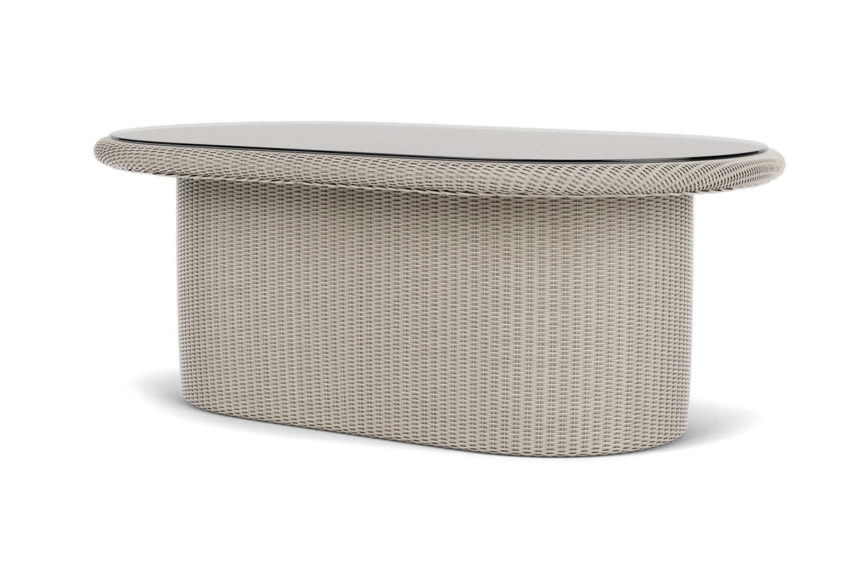 Lloyd Flanders Lloyd Loom 50" Oval Cocktail Table – 2x2 Weave in Linen, view 10