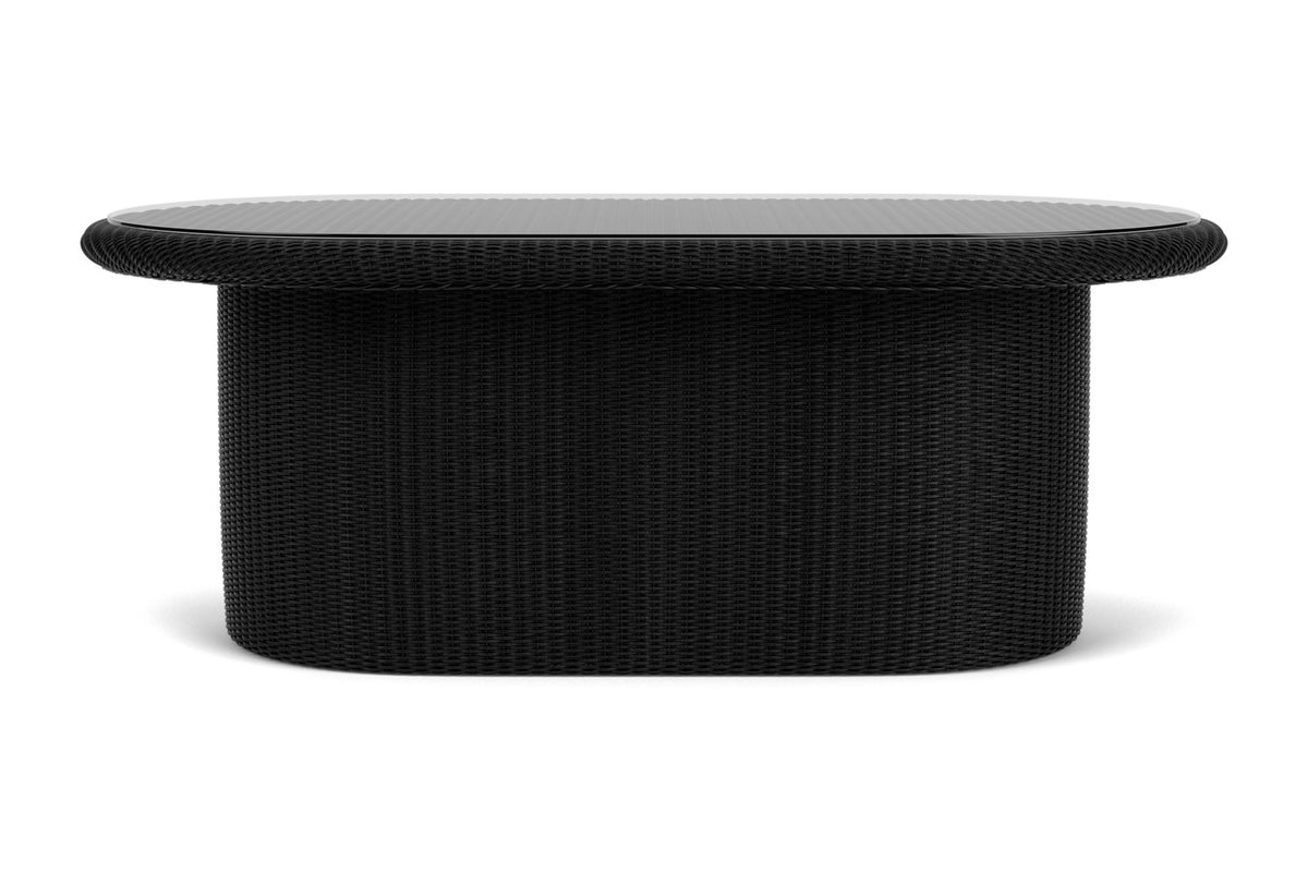 Lloyd Flanders Lloyd Loom 50" Oval Cocktail Table – 2x2 Weave in Ebony