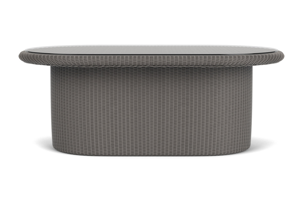 Lloyd Flanders Lloyd Loom 50" Oval Cocktail Table – 2x2 Weave in Pewter