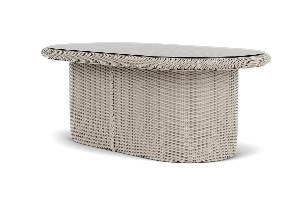 Lloyd Flanders Lloyd Loom 50" Oval Cocktail Table – 2x2 Weave in Linen, view 6