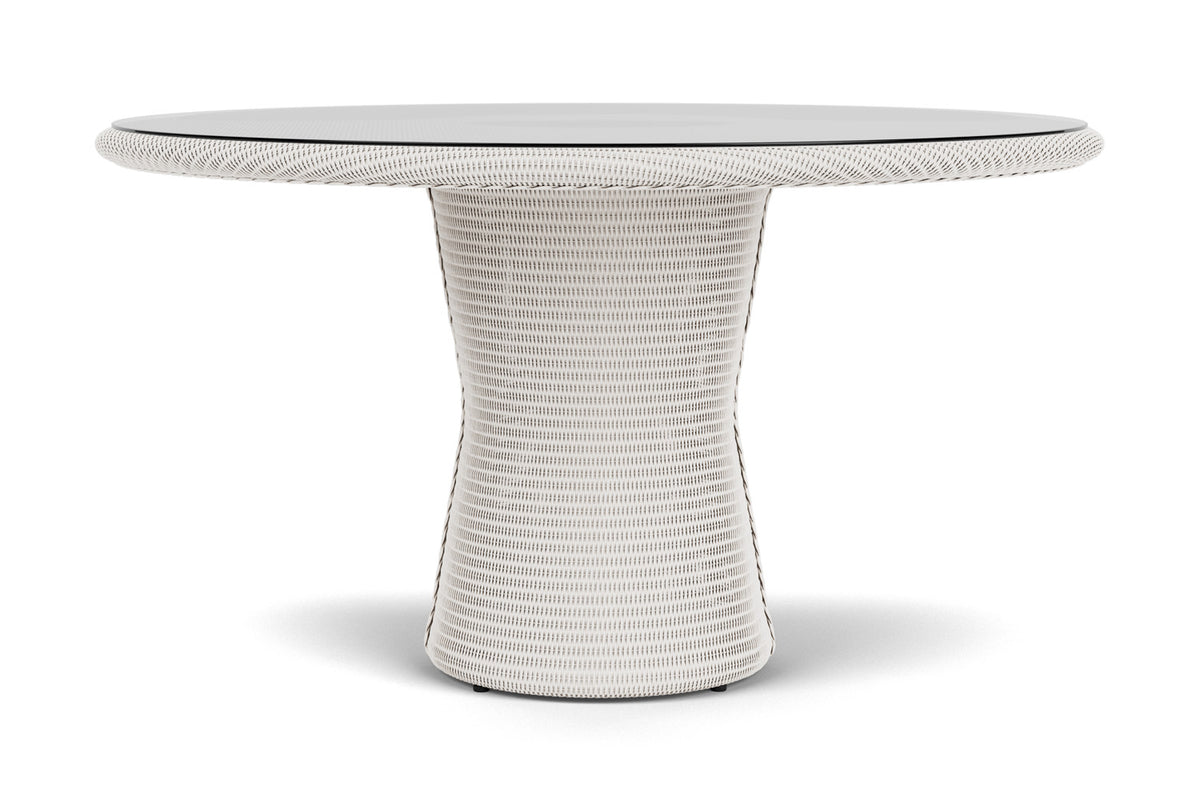 Lloyd Flanders Lloyd Loom 54" Round Pedestal Dining Table β 2x2 Weave in White
