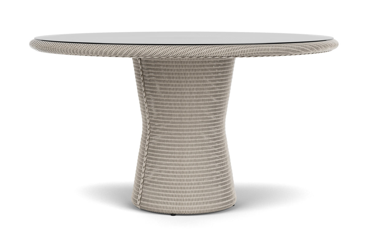 Lloyd Flanders Lloyd Loom 54" Round Pedestal Dining Table β 2x2 Weave in Linen, view 2