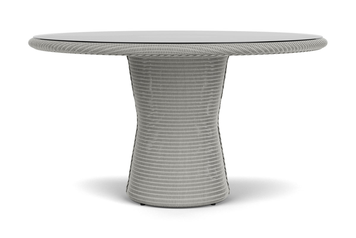 Lloyd Flanders Lloyd Loom 54" Round Pedestal Dining Table β 2x2 Weave in Platinum