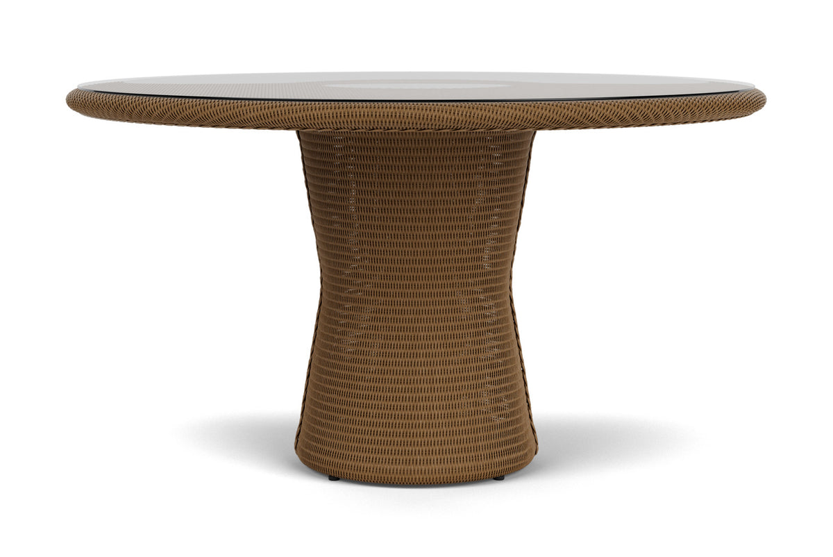 Lloyd Flanders Lloyd Loom 54" Round Pedestal Dining Table β 2x2 Weave in Hickory