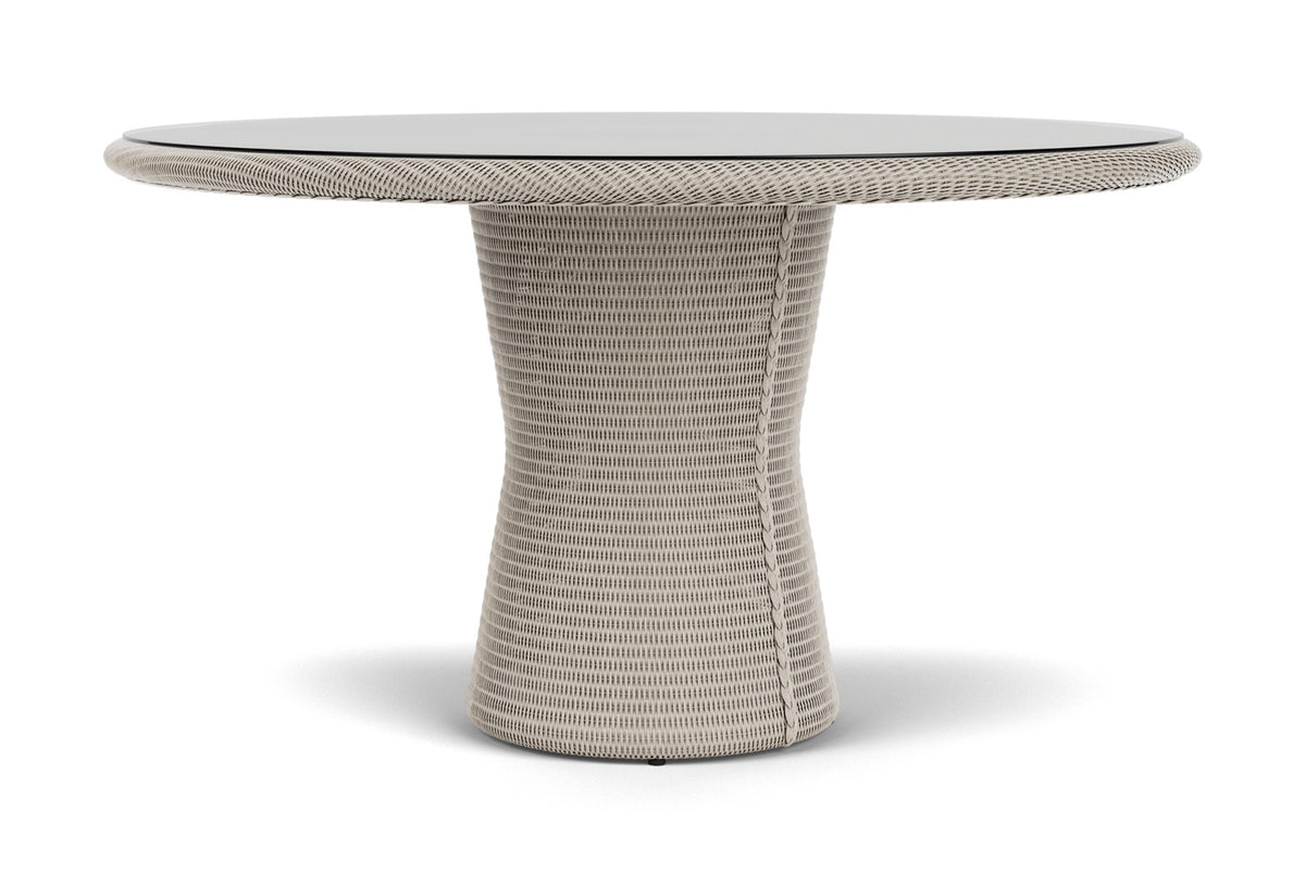 Lloyd Flanders Lloyd Loom 54" Round Pedestal Dining Table β 2x2 Weave in Linen, view 6
