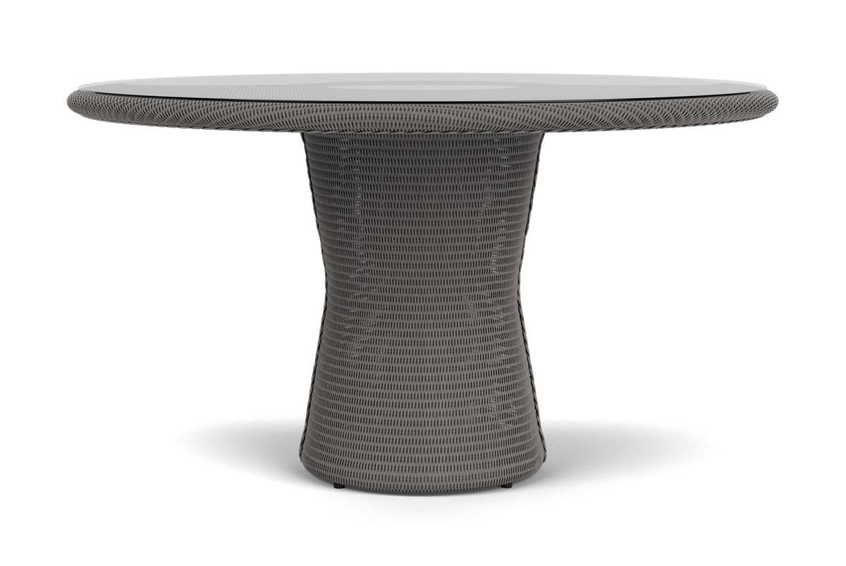 Lloyd Flanders Lloyd Loom 54" Round Pedestal Dining Table β 2x2 Weave in Pewter