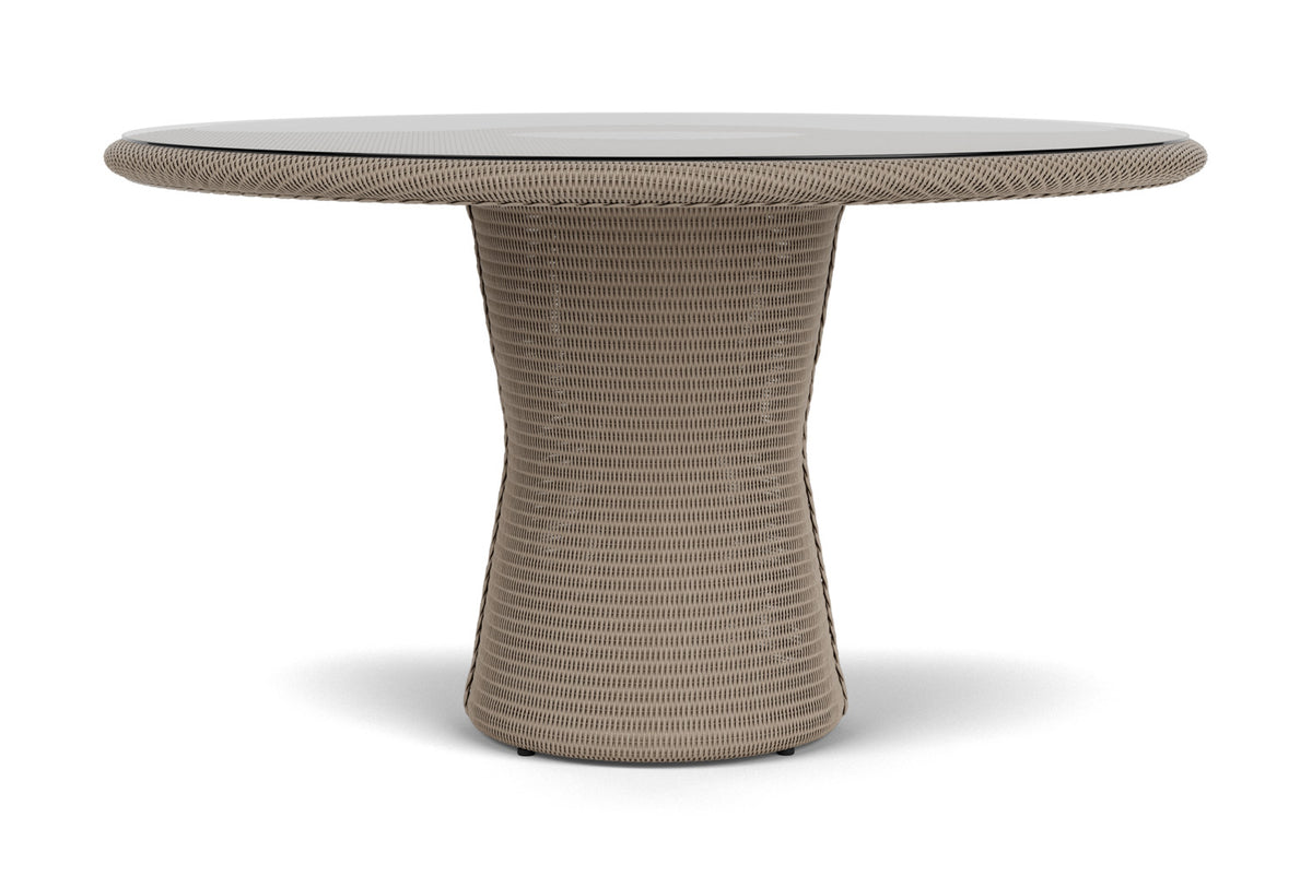 Lloyd Flanders Lloyd Loom 54" Round Pedestal Dining Table β 2x2 Weave in French Beige