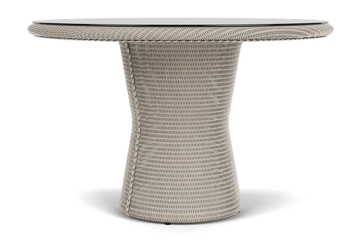 Lloyd Flanders Lloyd Loom 48" Round Pedestal Dining Table – 2x2 Weave in Linen, view 2