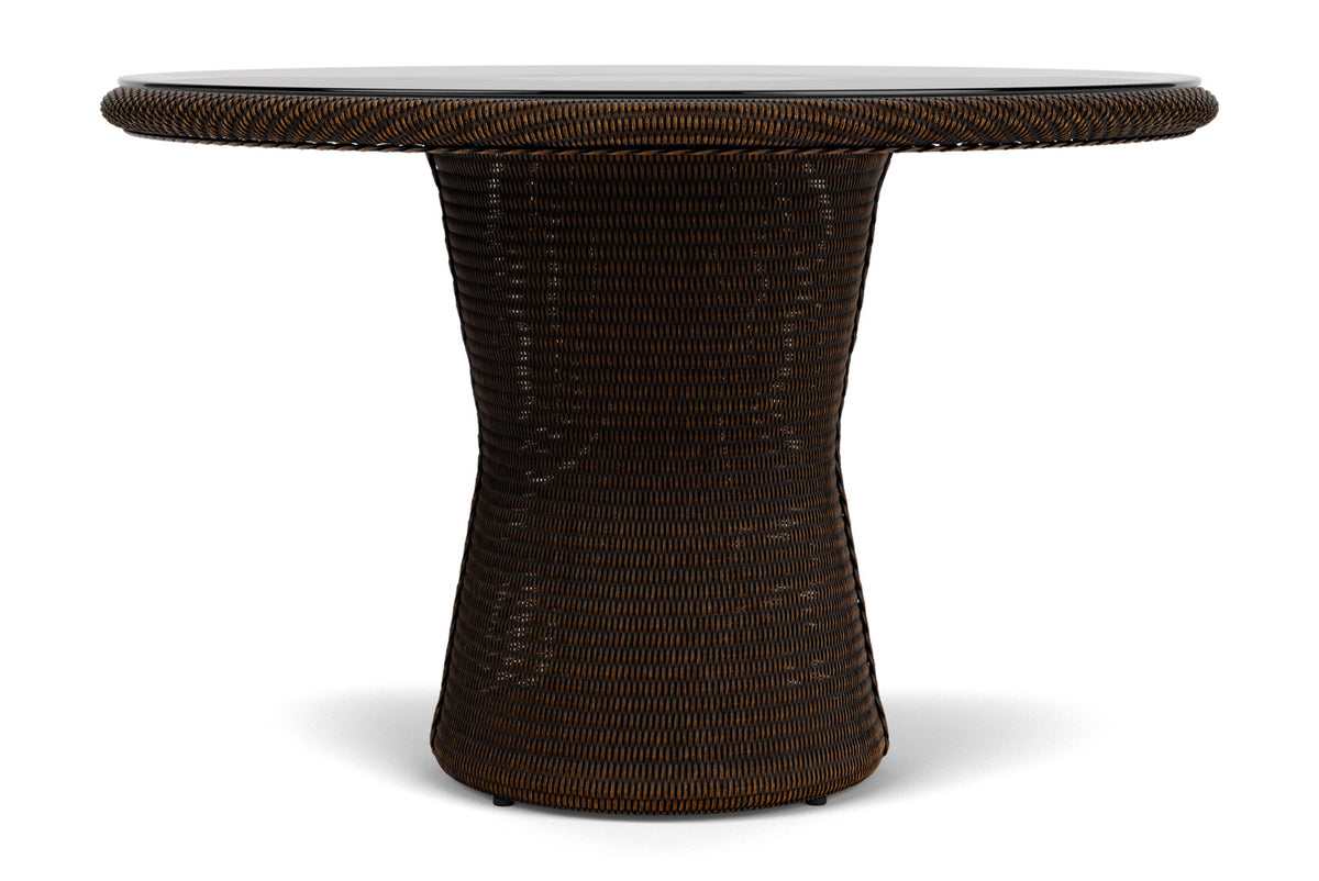 Lloyd Flanders Lloyd Loom 48" Round Pedestal Dining Table – 2x2 Weave in Mink