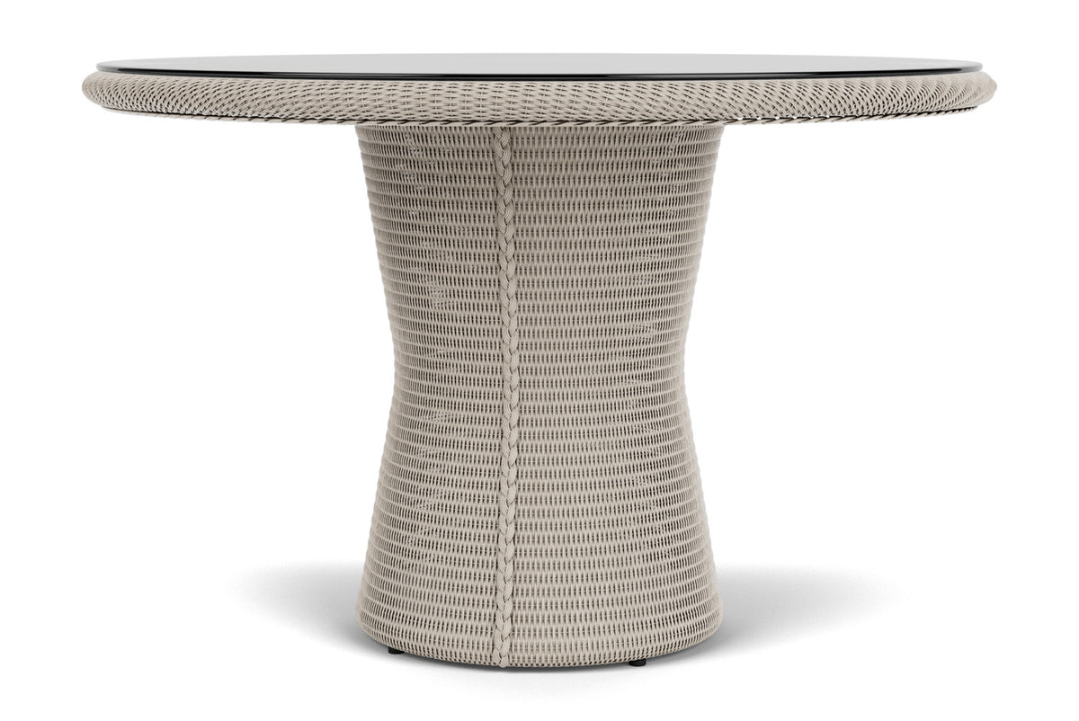 Lloyd Flanders Lloyd Loom 48" Round Pedestal Dining Table – 2x2 Weave in Linen, view 4