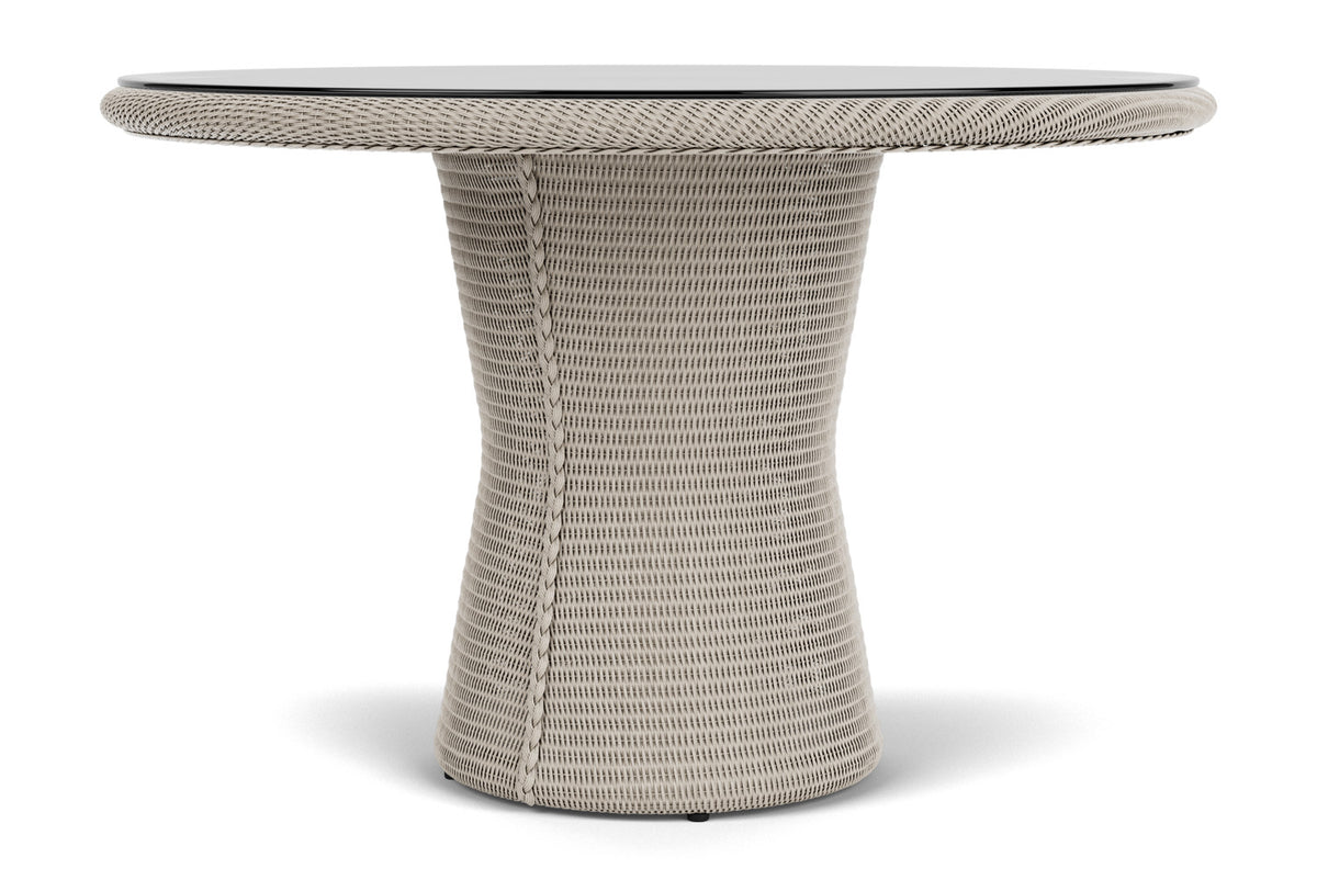 Lloyd Flanders Lloyd Loom 48" Round Pedestal Dining Table – 2x2 Weave in Linen, view 8
