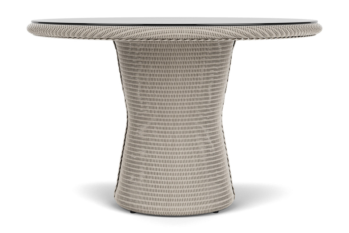 Lloyd Flanders Lloyd Loom 48" Round Pedestal Dining Table – 2x2 Weave in Linen, view 7