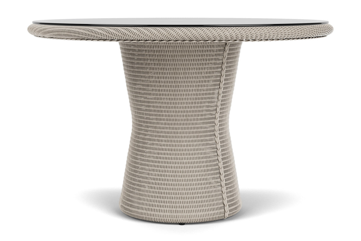 Lloyd Flanders Lloyd Loom 48" Round Pedestal Dining Table – 2x2 Weave in Linen, view 6