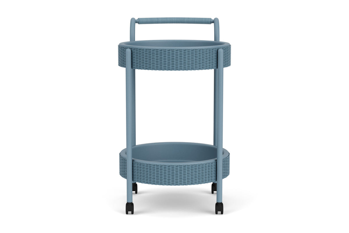Lloyd Flanders Lloyd Loom Bar Cart with set-in serving trays – 2x2 Weave in Stillwater
