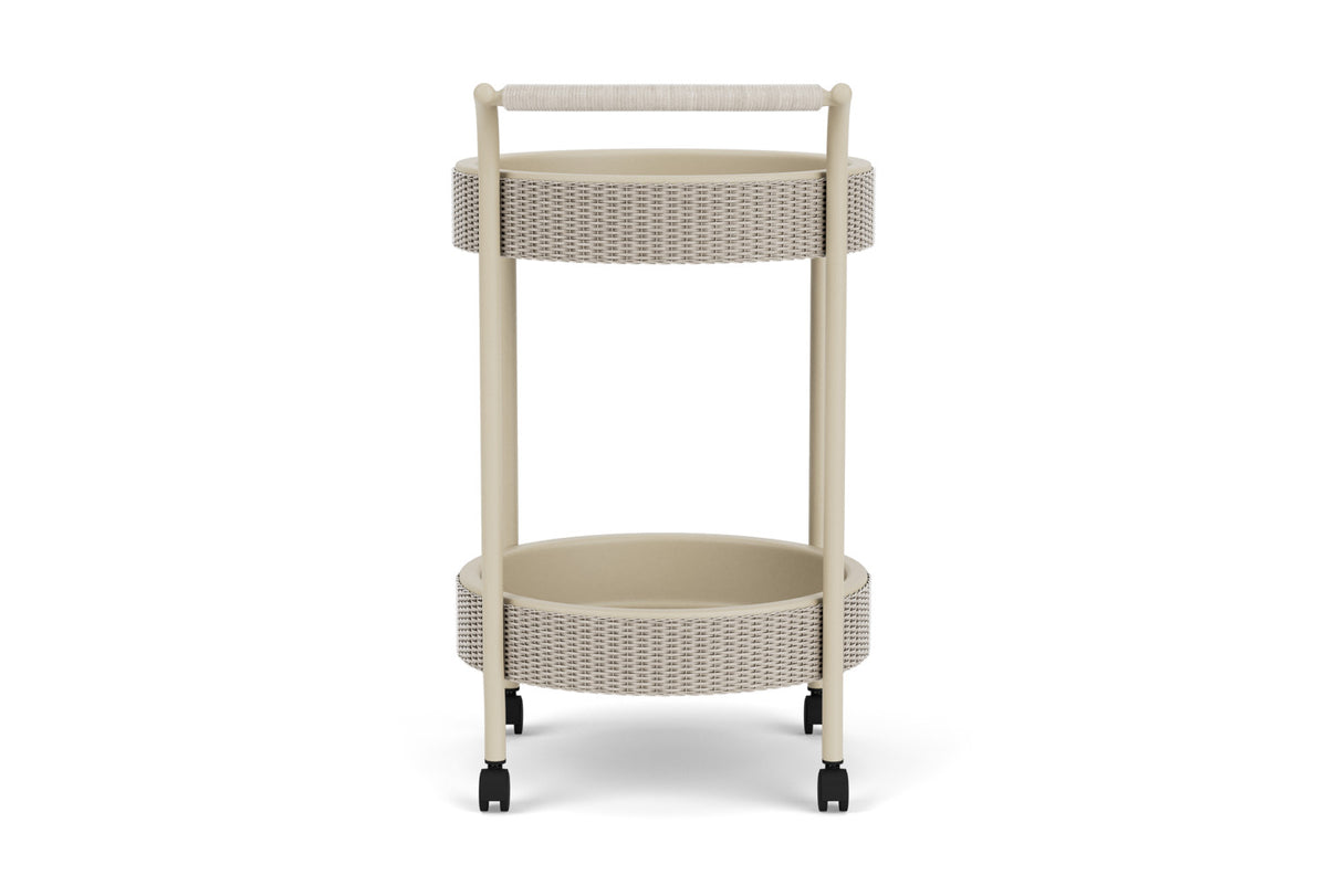 Lloyd Flanders Lloyd Loom Bar Cart with set-in serving trays – 2x2 Weave in Linen, view 7