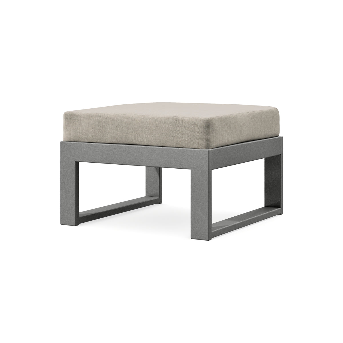 POLYWOOD Modular Ottoman - Modern in Slate Grey / Cast Ash
