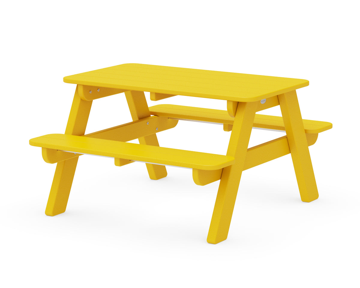 POLYWOOD Kids Outdoor Picnic Table in Lemon