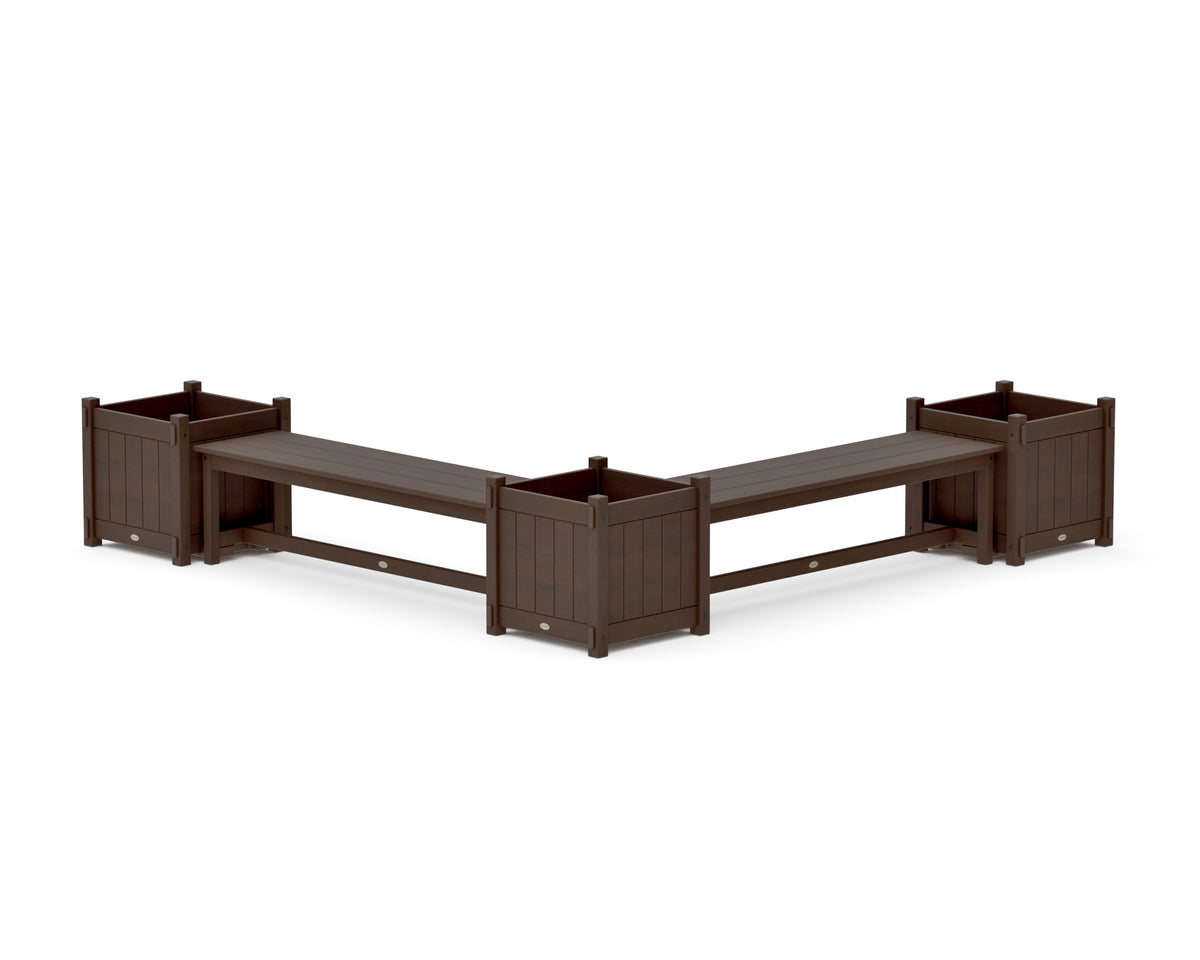 POLYWOOD 60" Vineyard L-Shaped Planter Bench Corner Set - Large in Kona