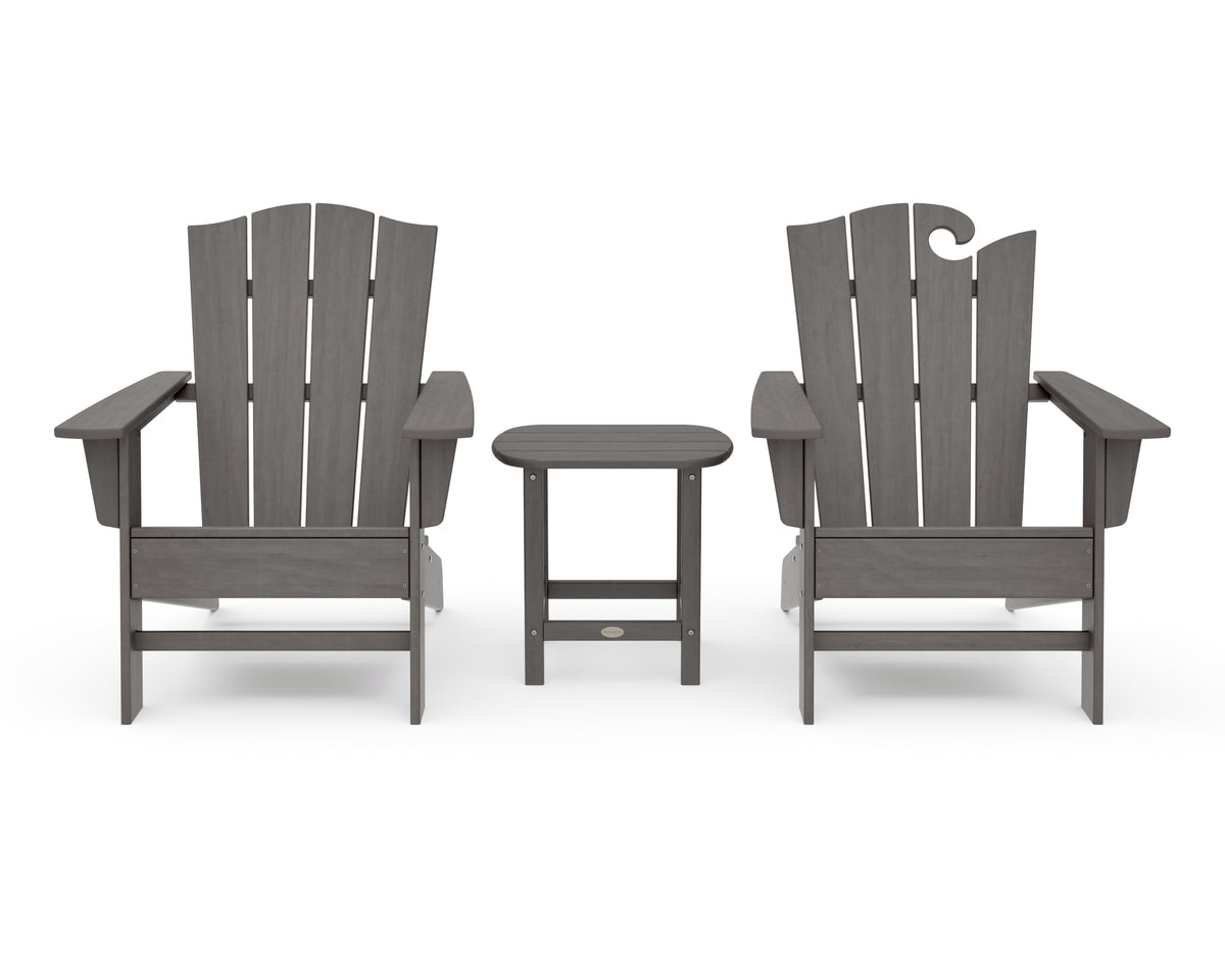 POLYWOOD Wave Collection 3-Piece Set in Driftwood