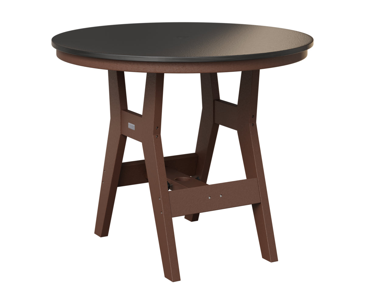 Berlin Gardens Harbor 38" Round Table in Chocolate Brown, Hammered Black top