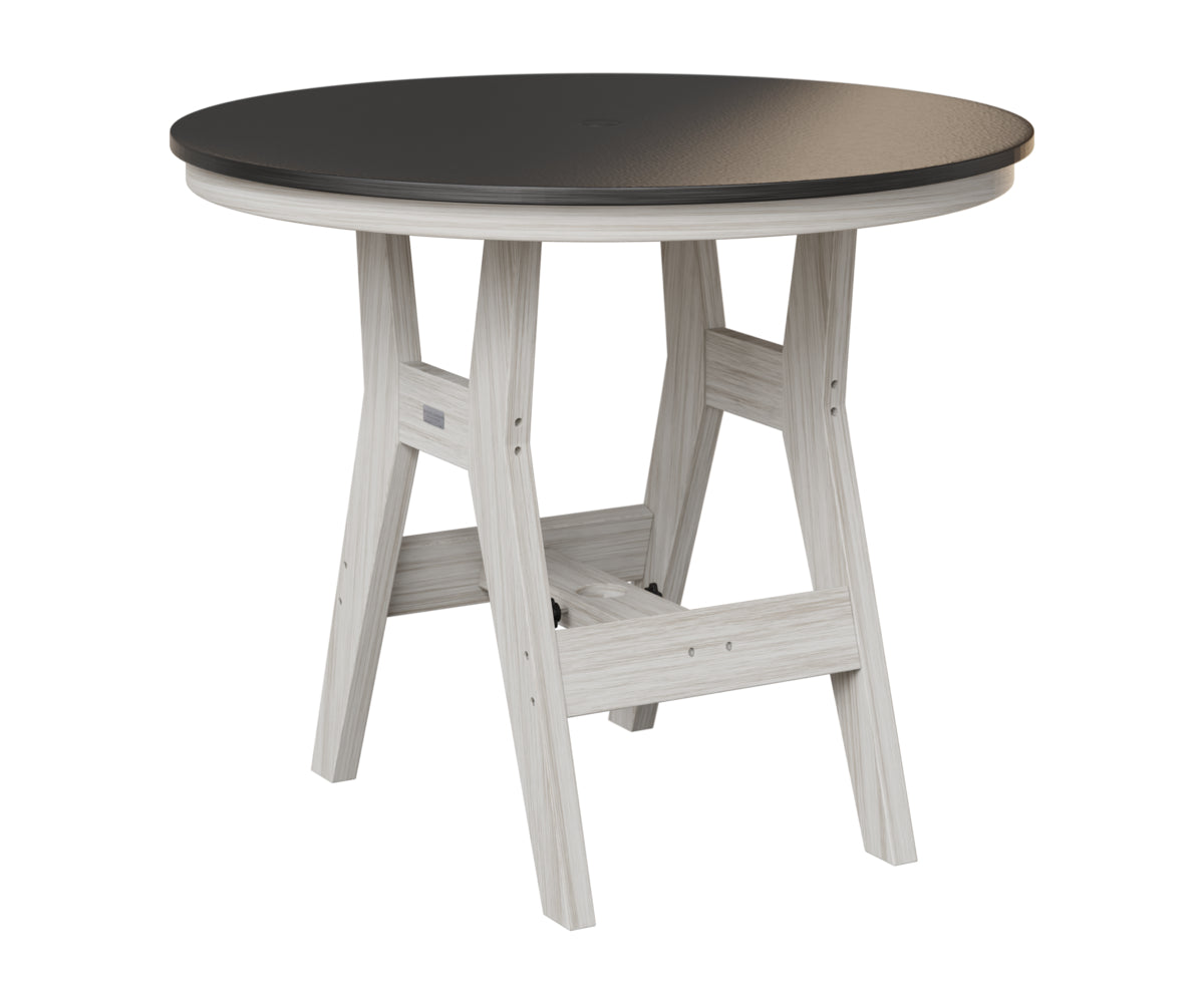 Berlin Gardens Harbor 38" Round Table in Seashell, Hammered Black top