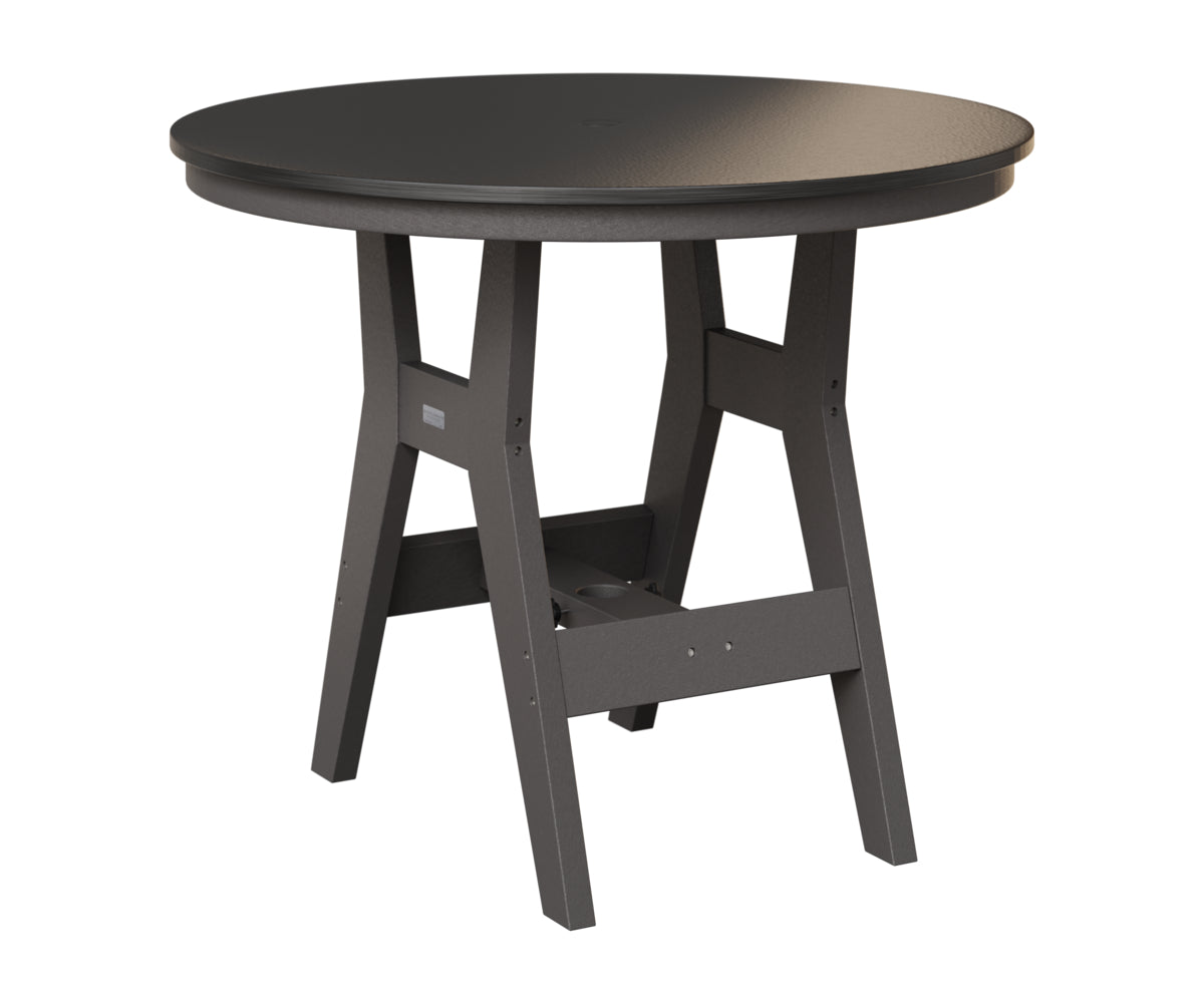 Berlin Gardens Harbor 38" Round Table in Smoke Gray, Hammered Black top