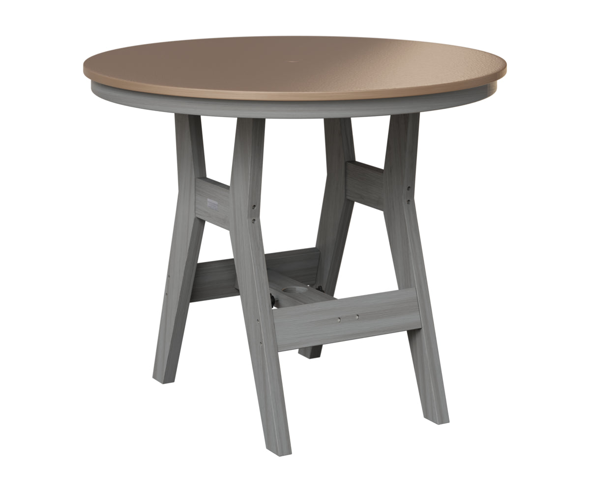 Berlin Gardens Harbor 38" Round Table in Driftwood Gray, Hammered Bronze top