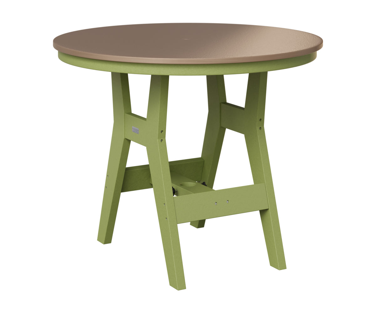 Berlin Gardens Harbor 38" Round Table in Kiwi Green, Hammered Bronze top