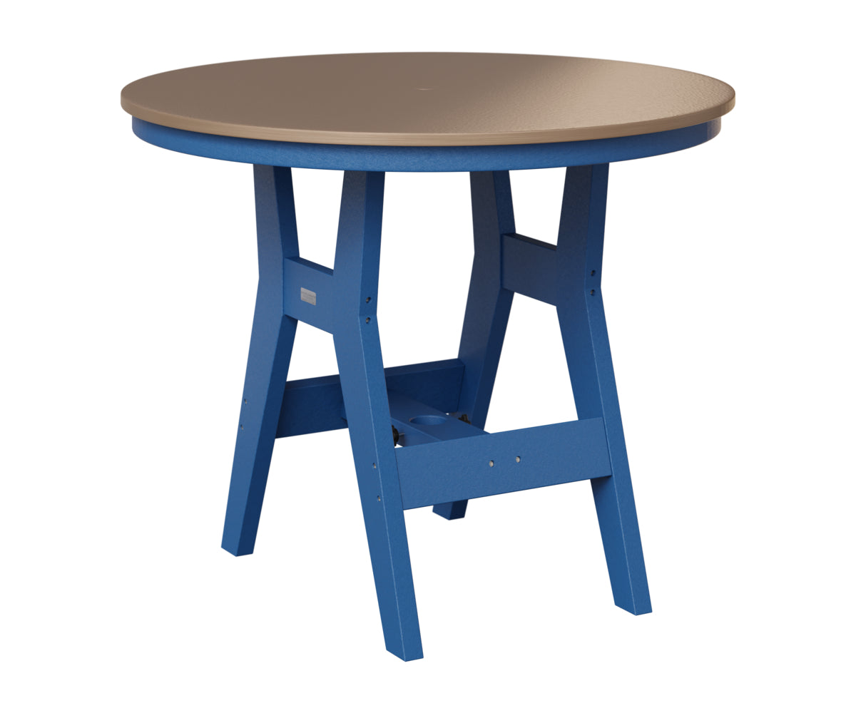 Berlin Gardens Harbor 38" Round Table in Pacific Blue, Hammered Bronze top