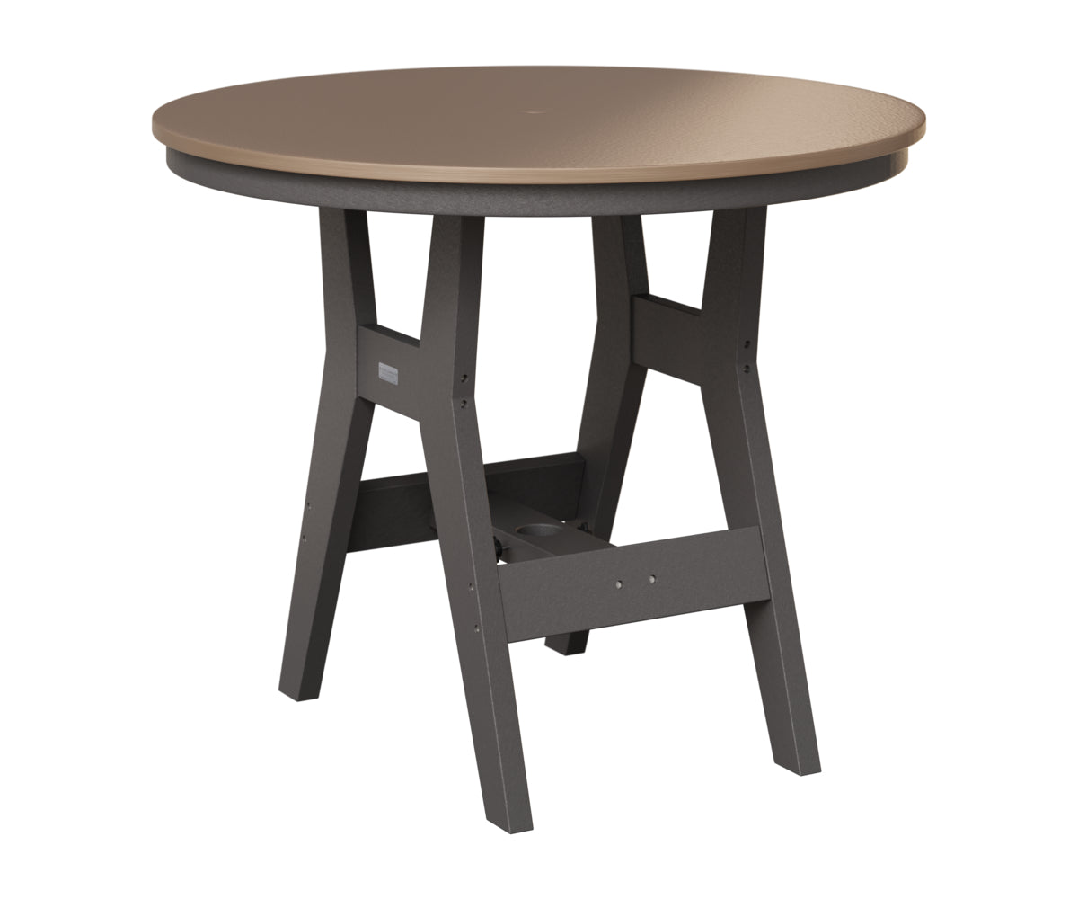 Berlin Gardens Harbor 38" Round Table in Smoke Gray, Hammered Bronze top