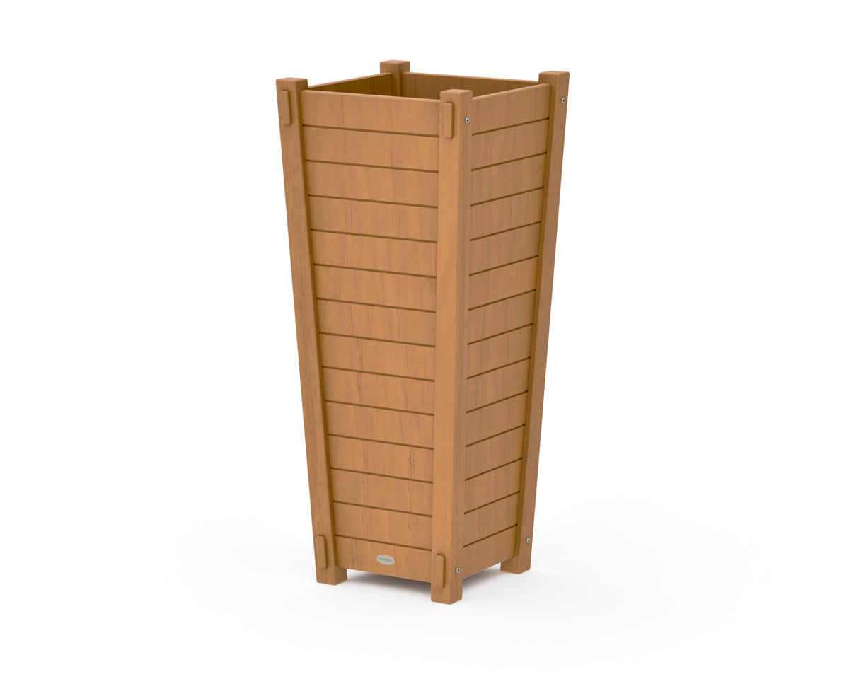POLYWOOD Nautical Tapered Square Tall Planter Box in Natural