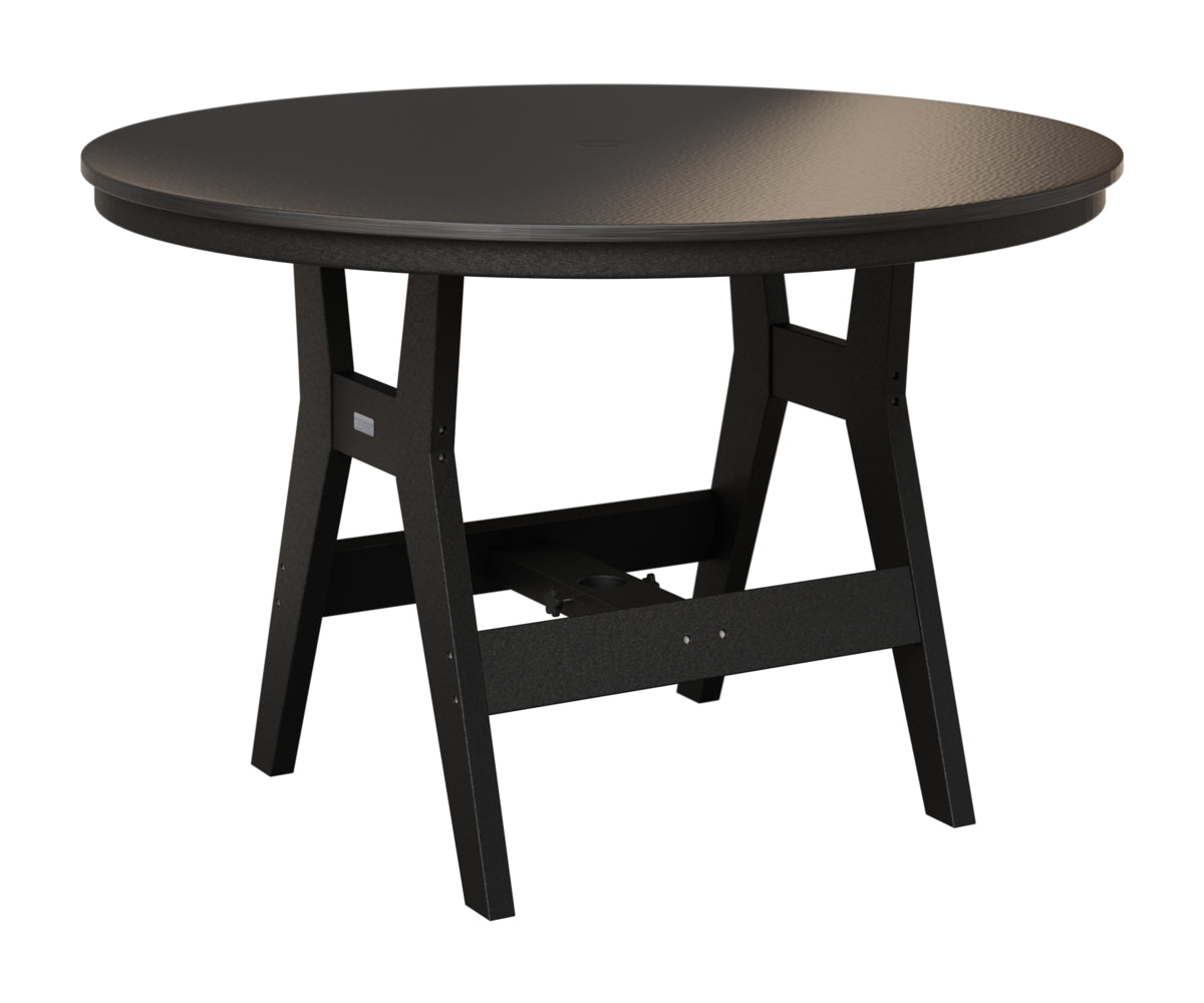 Berlin Gardens Harbor 48" Round Table in Black, Hammered Black top