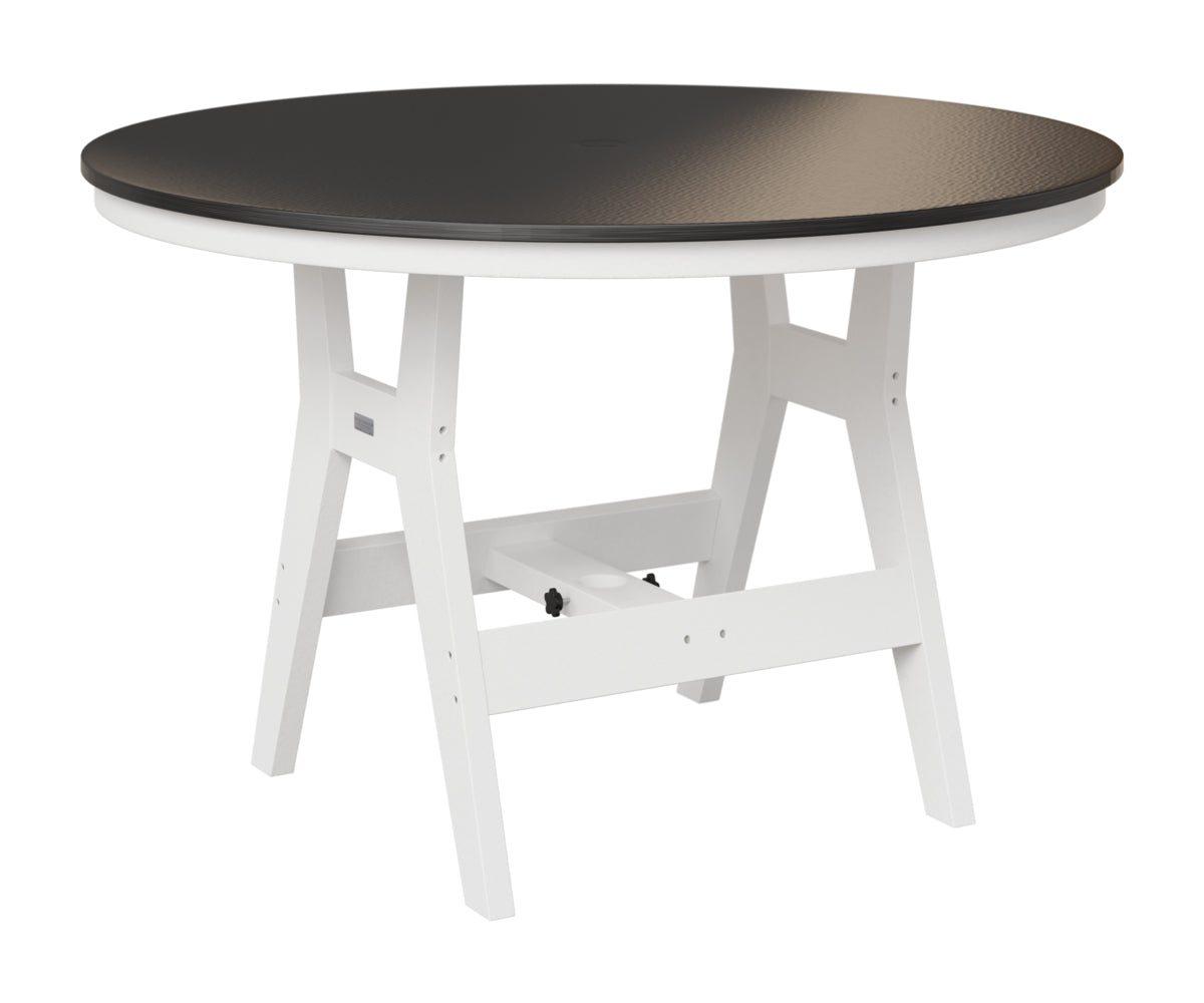 Berlin Gardens Harbor 48" Round Table in White, Hammered Black top