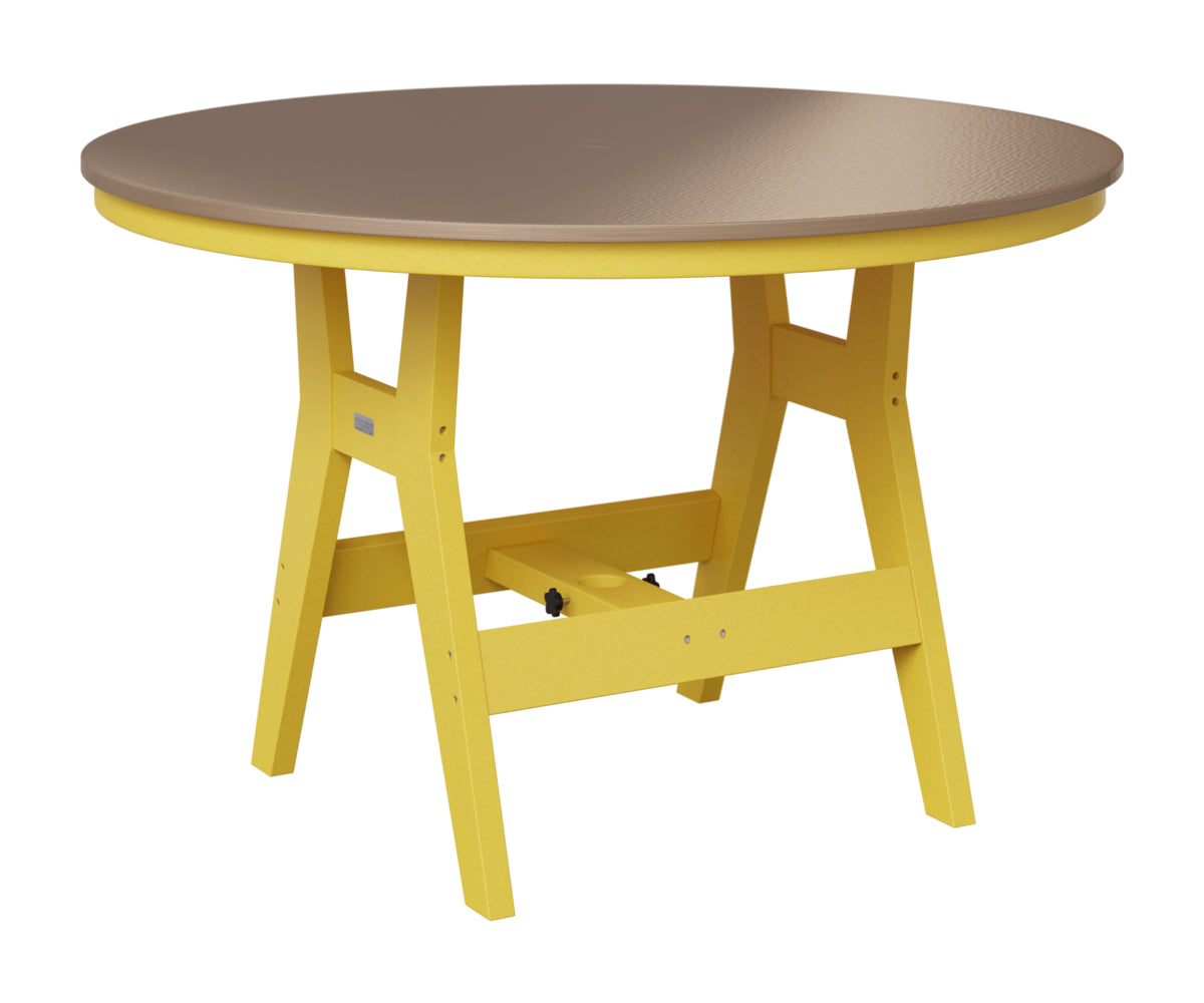Berlin Gardens Harbor 48" Round Table in Sunburst Yellow, Hammered Bronze top