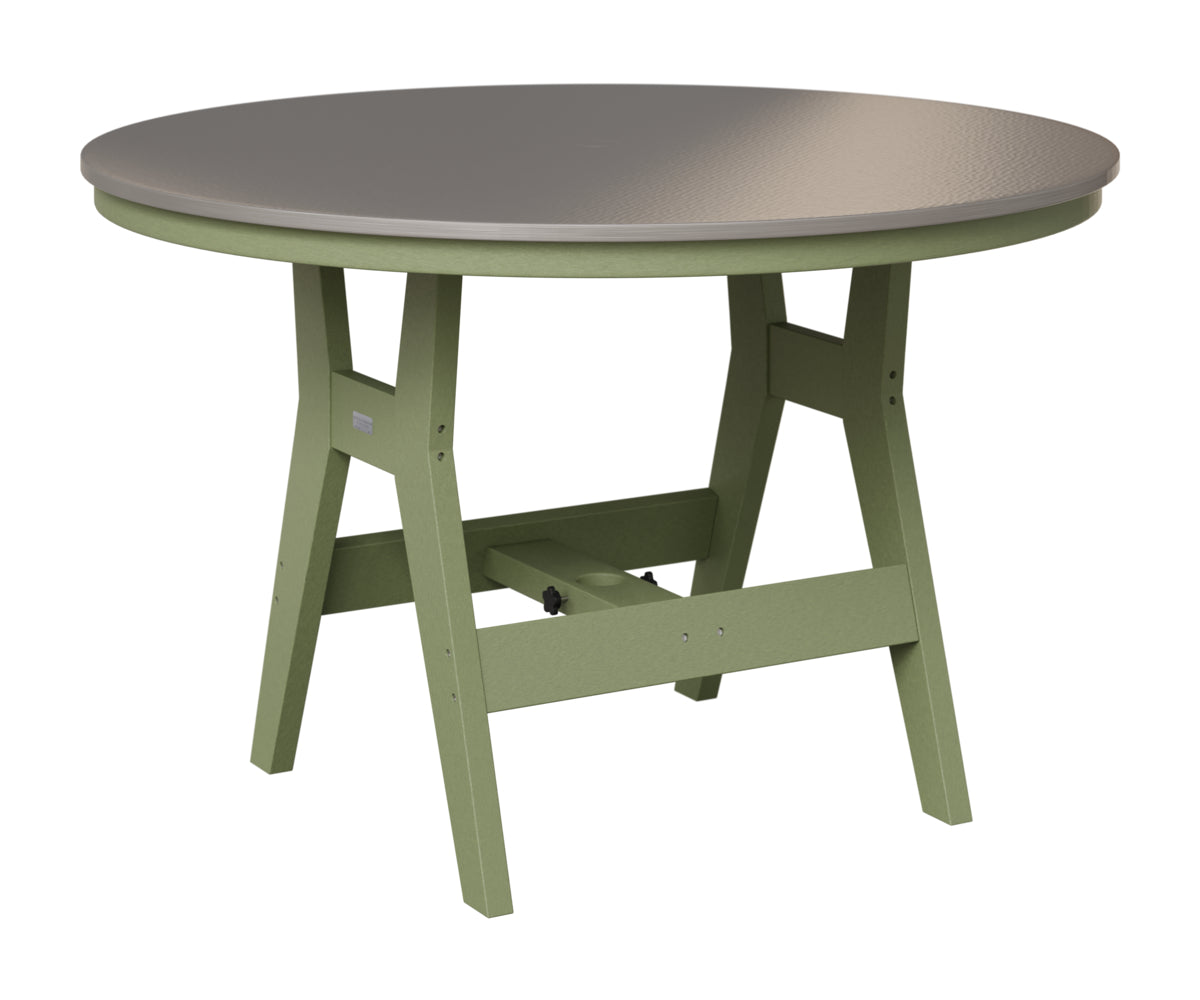 Berlin Gardens Harbor 48" Round Table in Sage, Hammered Stainless top