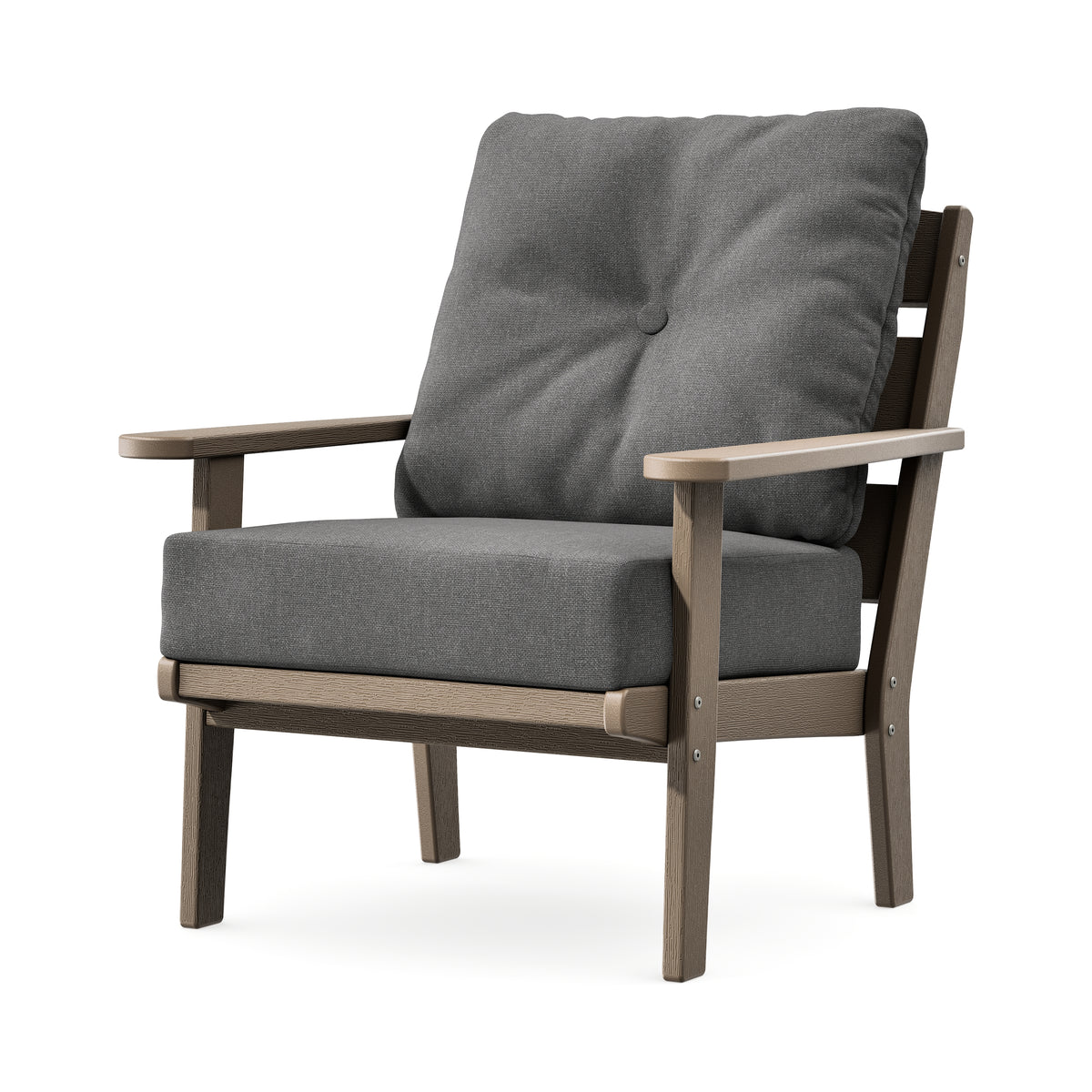 POLYWOOD Lakeside Deep Seating Chair in Vintage Sahara / Ash Charcoal