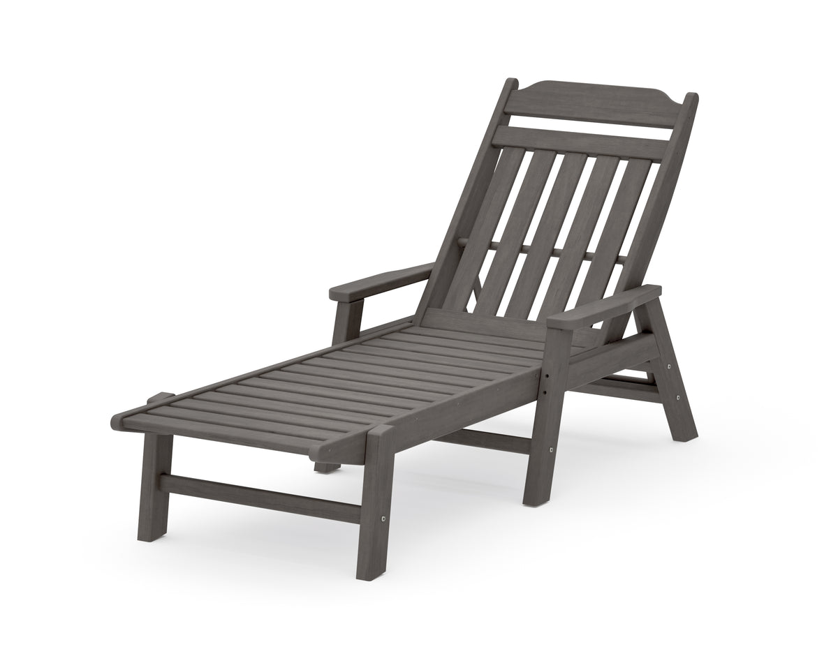 POLYWOOD Cottage Chaise with Arms in Driftwood