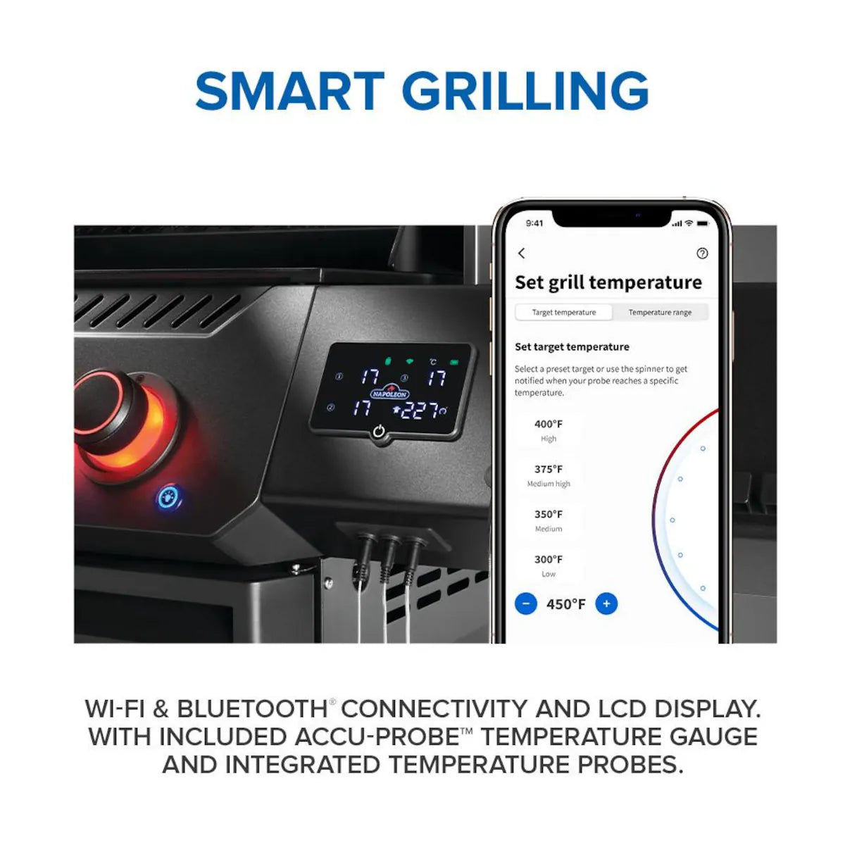 Napoleon Prestige 500 Connected Smart Gas Grill – Phantom Black or Stainless Steel | 4 Burner Propane with Rotisserie, WiFi & Bluetooth