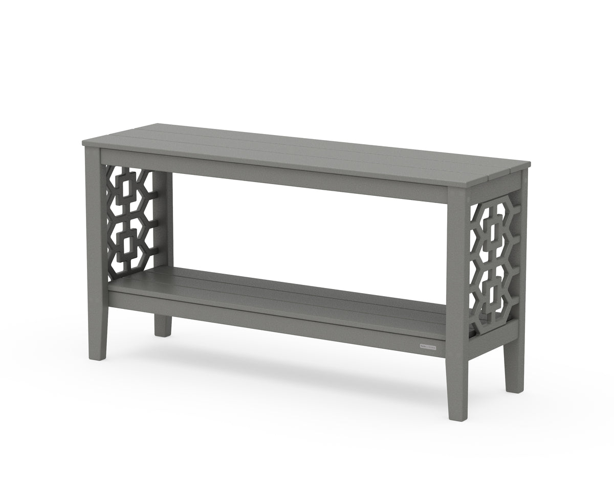 POLYWOOD Chinoiserie 56” Console Table in Slate Grey