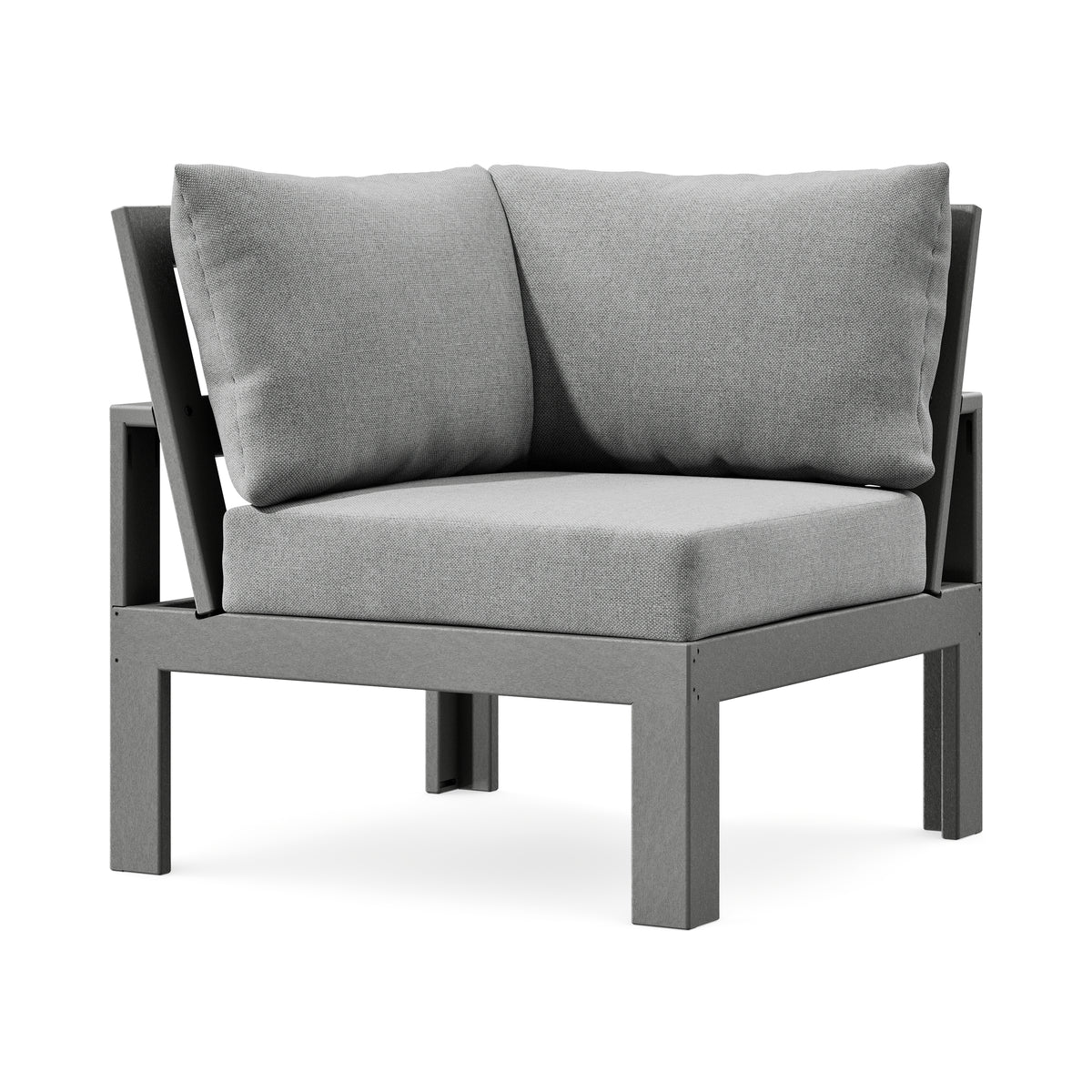 POLYWOOD Modular Corner Chair in Slate Grey / Grey Mist