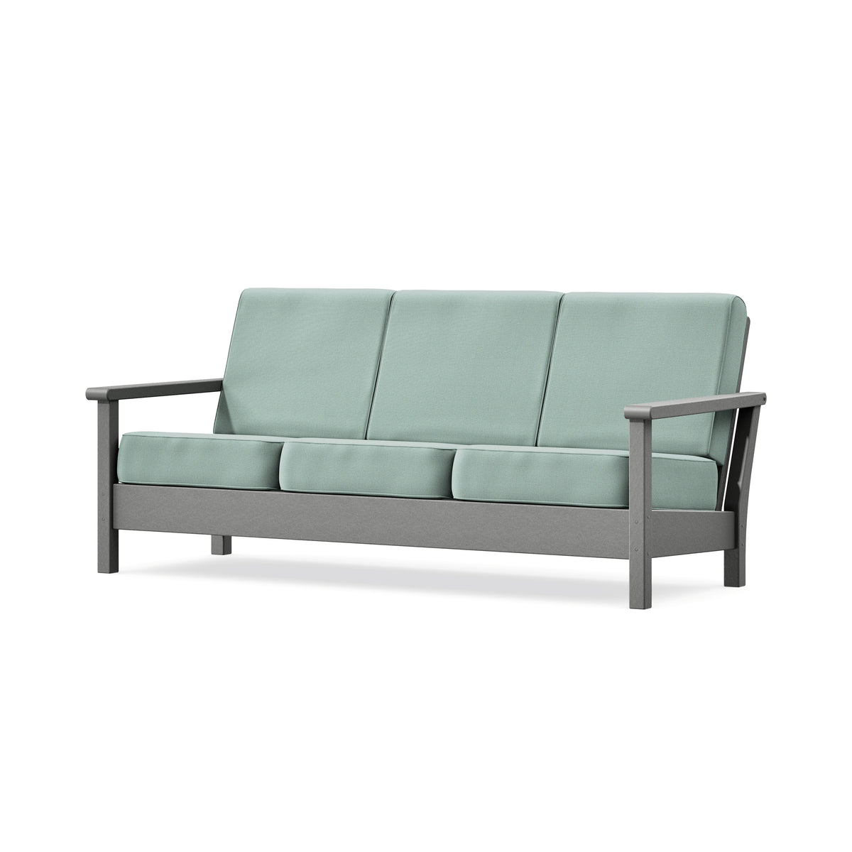 POLYWOOD Harbour Deep Seating Sofa in Slate Grey / Spa