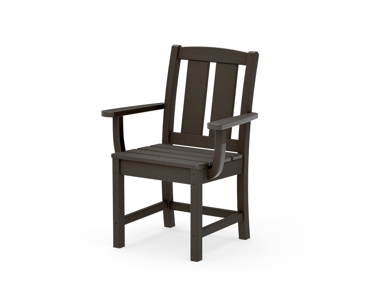 POLYWOOD Mission Dining Arm Chair in Vintage Coffee