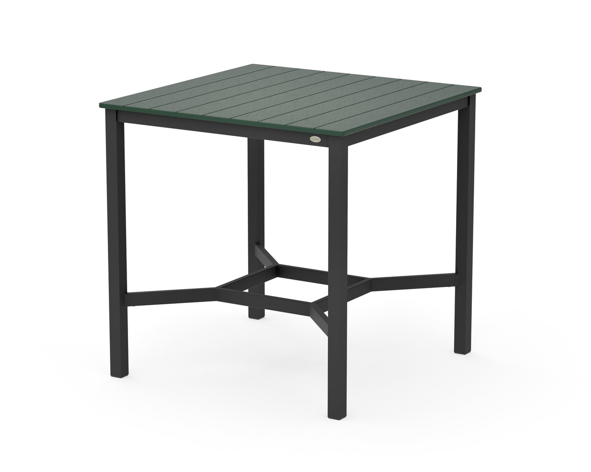 POLYWOOD Main Street 42 x 42 Bar Table in Black / Green