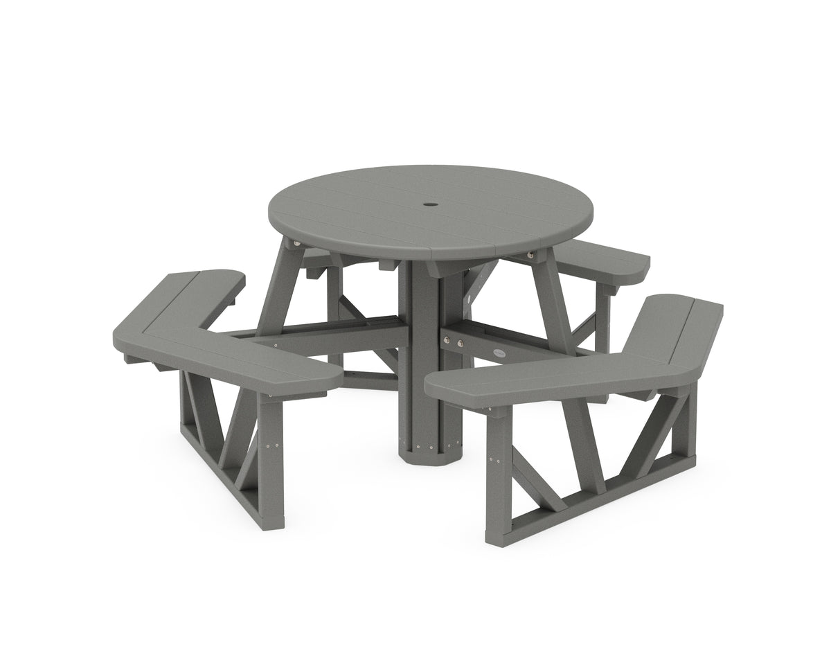 POLYWOOD Park 36" Round Picnic Table in Slate Grey