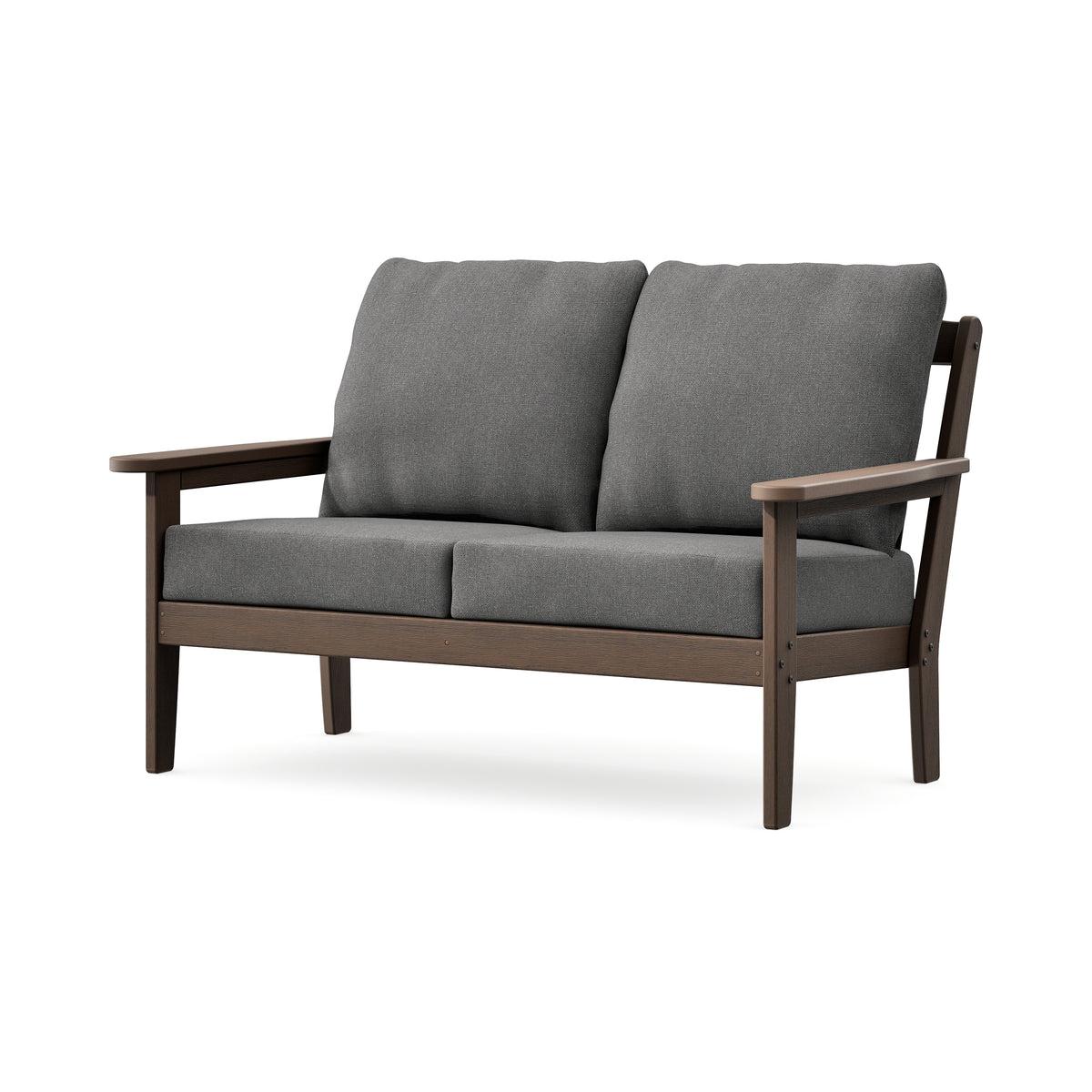 POLYWOOD Cottage Deep Seating Loveseat in Kona / Ash Charcoal
