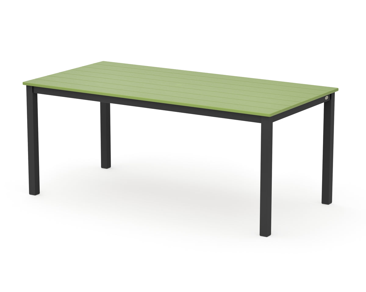 POLYWOOD Main Street 36" x 72" Dining Table in Black / Lime