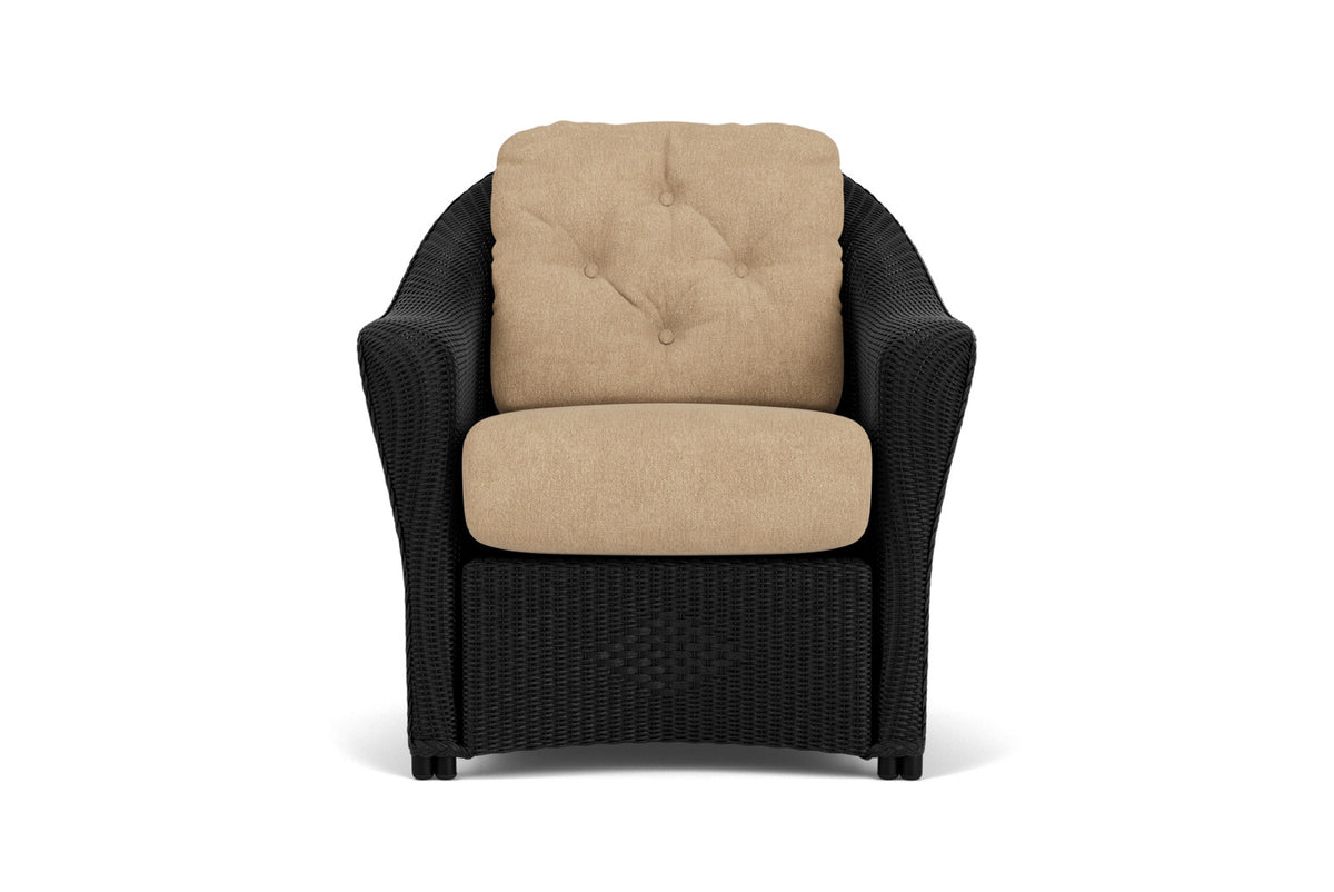 Lloyd Flanders Reflections Lounge Chair in Ebony with Hayden Sand fabric